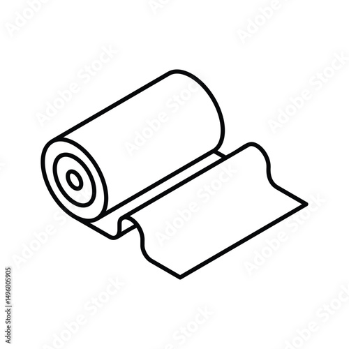 Visually engaging isometric icon of a bandage roll