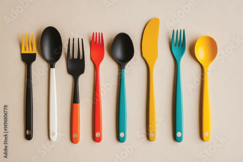 spoon and fork set. Set of restaurant icons. Silhouette cutlery icon, Steel Spoon Set, Spoon Set, Cutlery Set, Stainless Steel Spoon Set. Black cutlery set, Kitchen silhouette set.