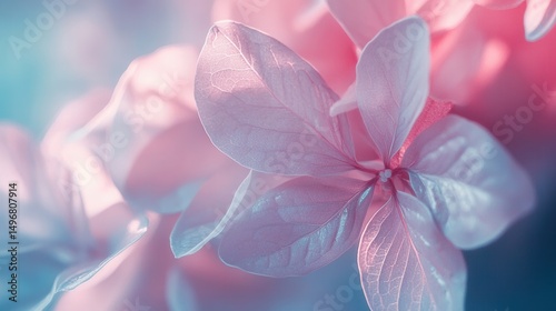 floral background in pinkish-blue light matte tones 