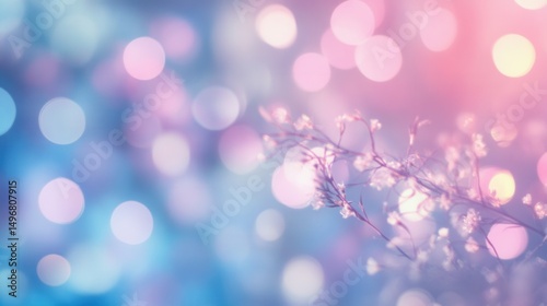 floral background in pinkish-blue light matte tones 