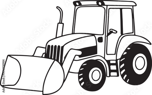 tractor isolated on white