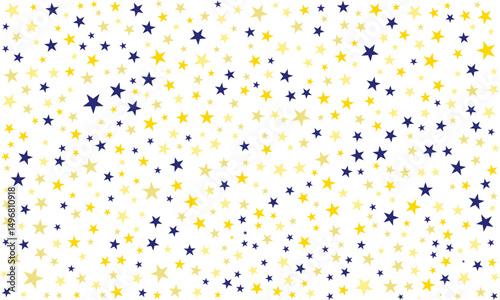 cheerful yellow and blue star confetti pattern