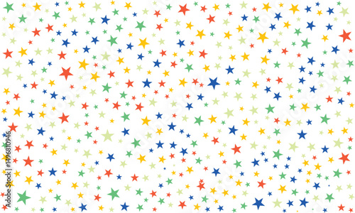 colorful starry background, whimsical illustration of scattered stars