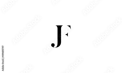 JF initial letters, monogram logo