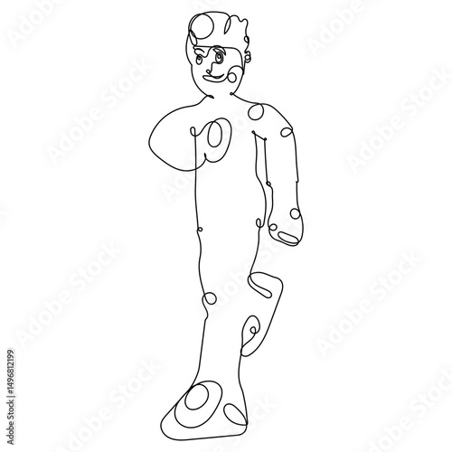 One line drawing abstract minimalist person figure design art style simple human form illustration graphic sketch doodle style concept unique character