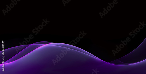 A purple wave on a black background. The image has a mood of calmness and serenity