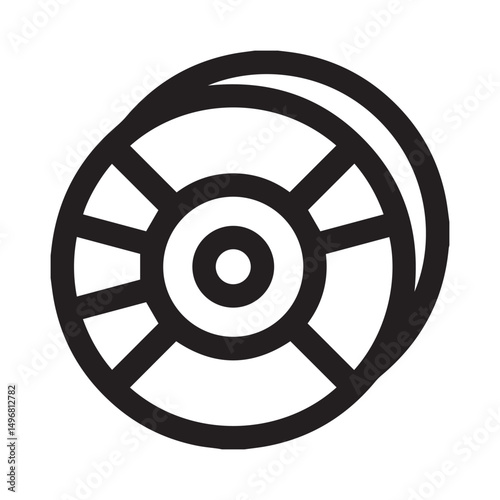 Dvd outline icon on whitebackground