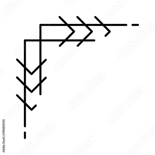 Line geometric corner. Modern decorative linear element.