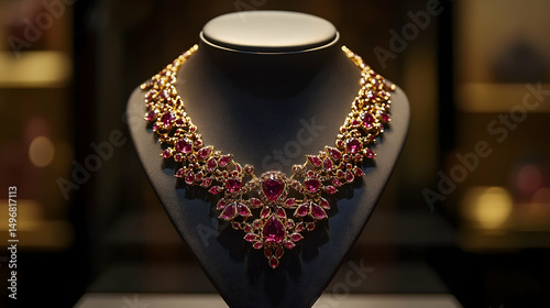 A Stunning Gold Necklace with Int  E851C