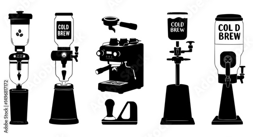 Vector Illustration of Coffee Brewing Equipment