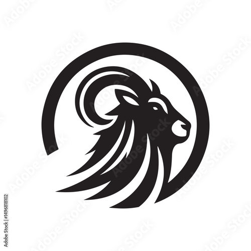 goat vector silhouette clip art logo design illustration