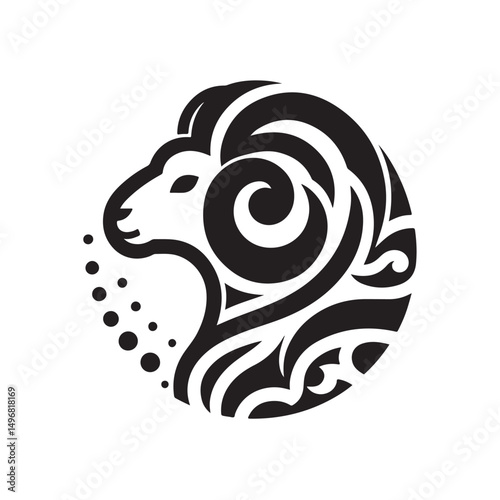 goat vector silhouette clip art logo design illustration