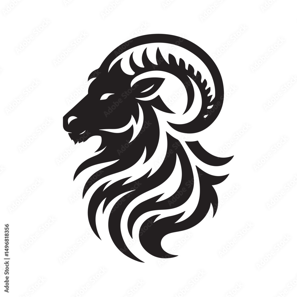 Obraz premium goat vector silhouette clip art logo design illustration