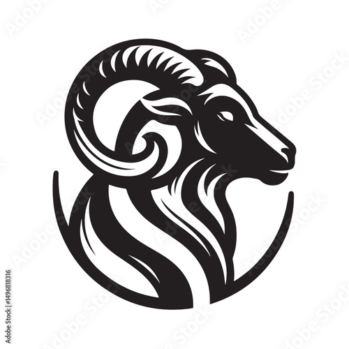 goat vector silhouette clip art logo design illustration