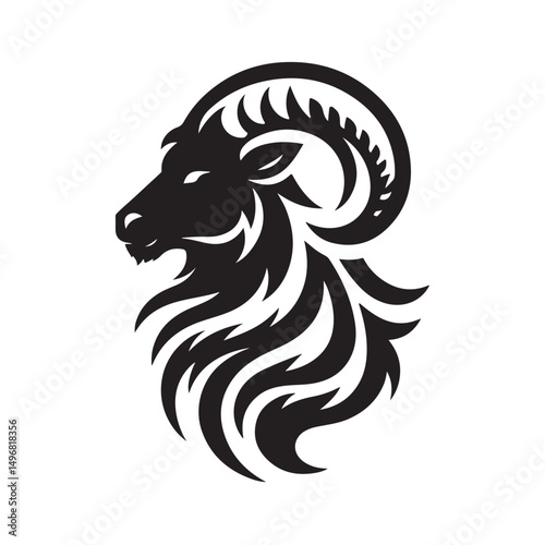 goat vector silhouette clip art logo design illustration