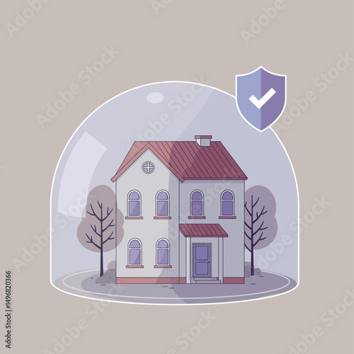 Secure House Under Protective Dome