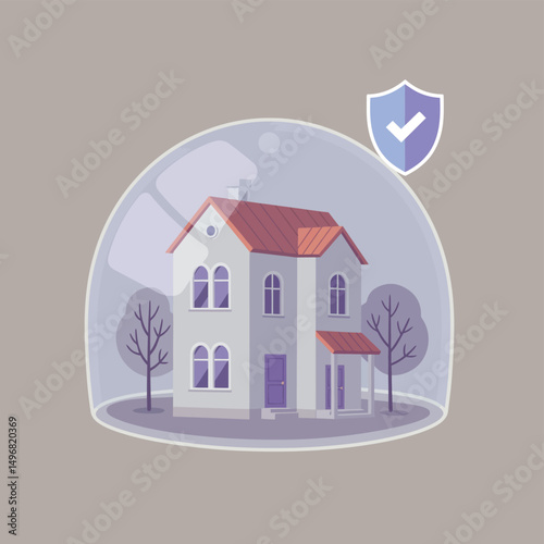 Secure House Under Protective Dome