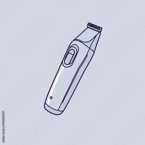 Electric hair trimmer line art illustration