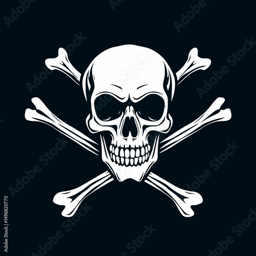 Skull and crossbones jolly roger pirate design