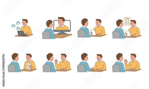 Interview and team discussion illustration