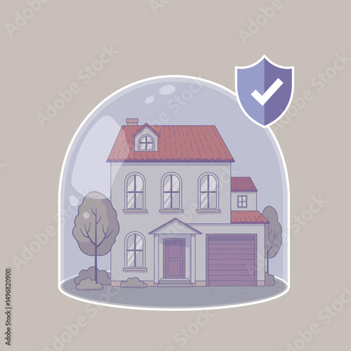 Secure House Under Protective Dome