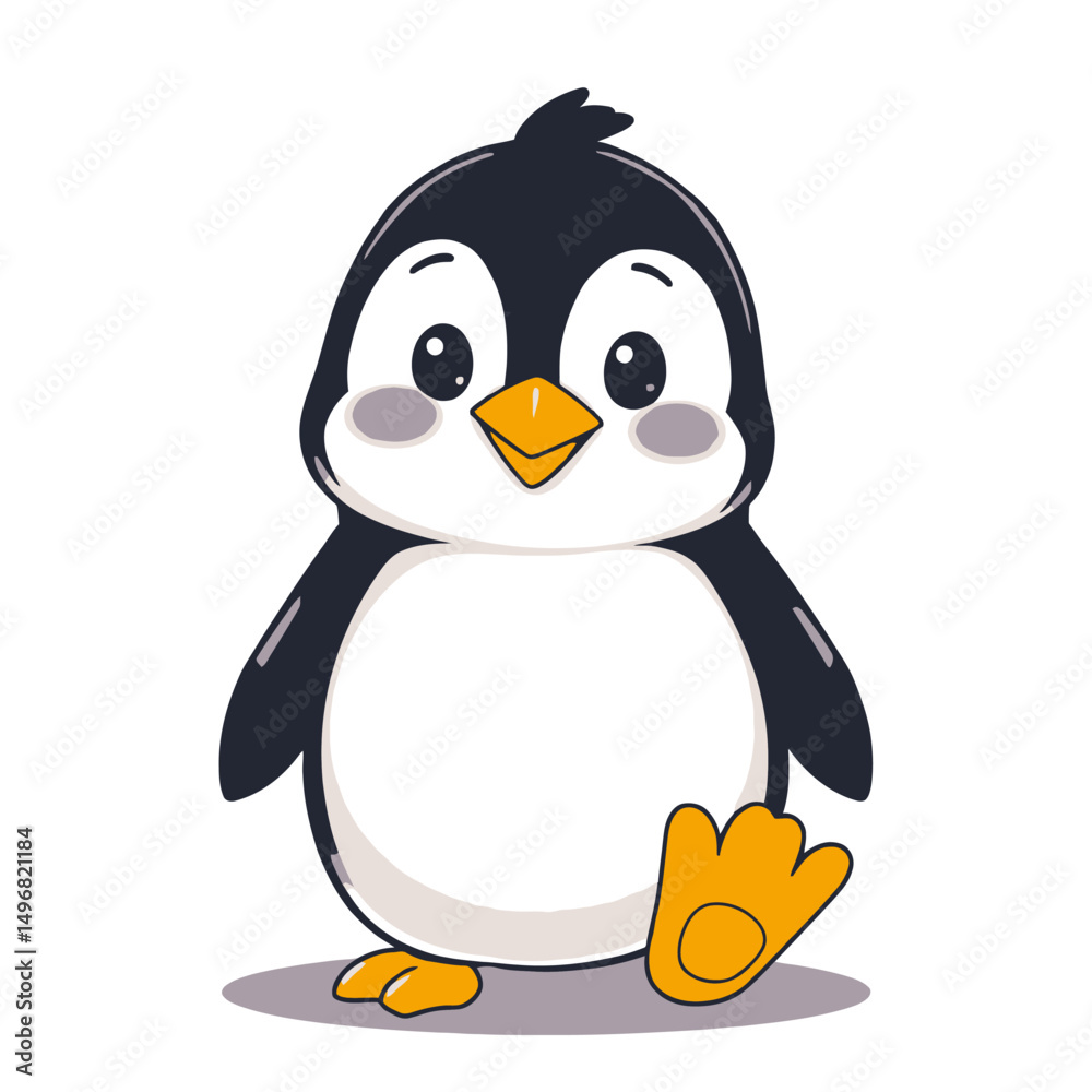 Fototapeta premium Adorable cartoon penguin illustration
