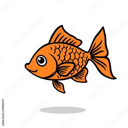 gold fish isolated on white background