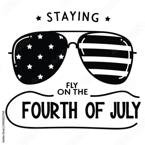 Staying Fly on the Fourth of July Patriotic Sunglasses Illustration