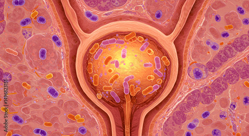 Escherichia coli in Urinary Tract Infection – Bladder Histology View