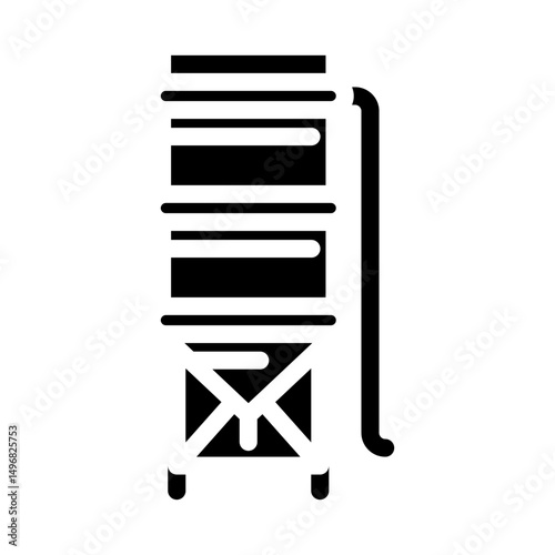 silo cement production glyph icon vector illustration