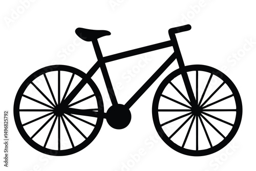 Silhouette of a classic bicycle on a white background - perfect for lifestyle and fitness themes