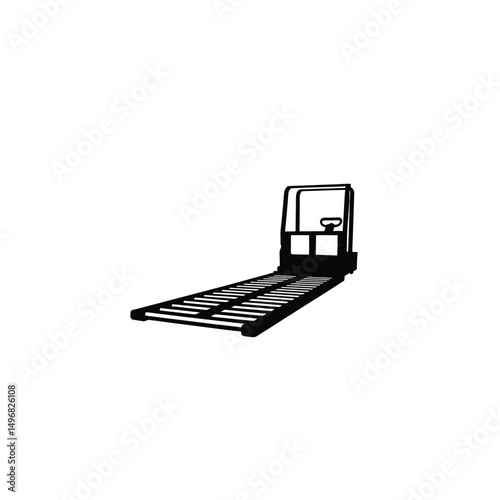 Silhouette of conveyor belt on white background