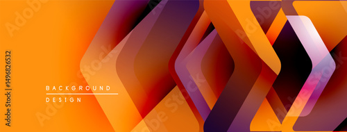 Abstract geometric pattern. Orange, purple hues create dynamic visual effect. Modern design suitable for backgrounds, presentations.