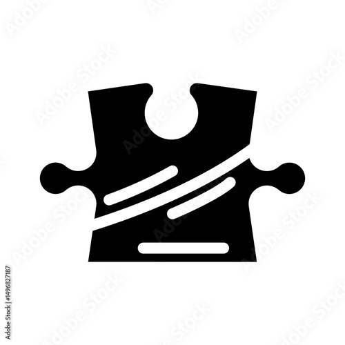puzzle jigsaw piece glyph icon vector illustration