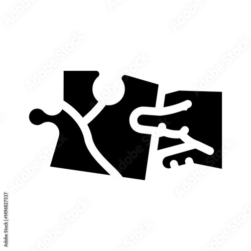 jigsaw puzzle hand glyph icon vector illustration