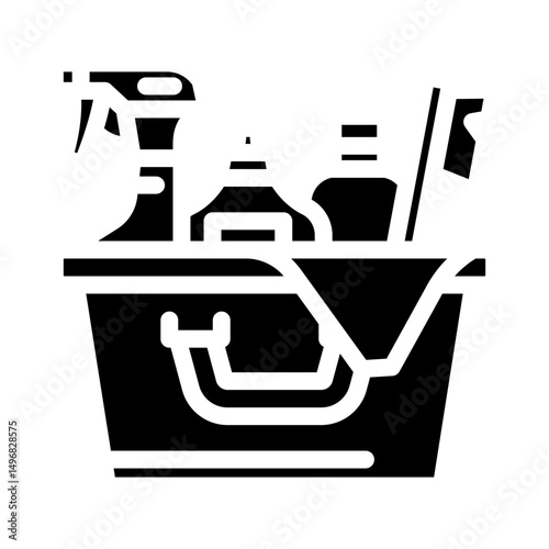 spring cleaning spring glyph icon vector illustration