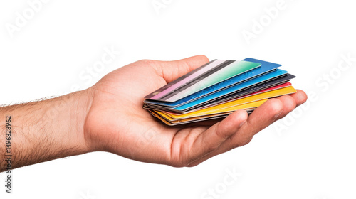A person s hand holding a variety of colorful credit and debit cards representing diverse financial services and payment options in a modern digital economy