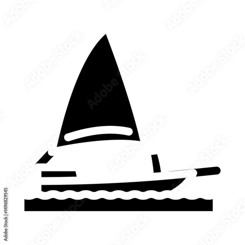 sailing summer spend time glyph icon vector illustration