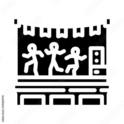 rooftop party summer spend time glyph icon vector illustration