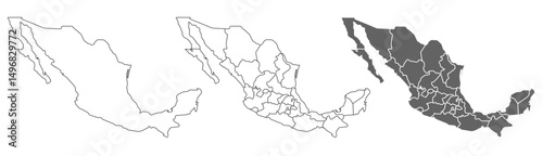 Mexico map – vector illustration of political and geographical borders