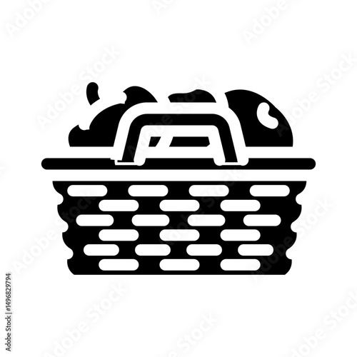 fruit picking summer spend time glyph icon vector illustration
