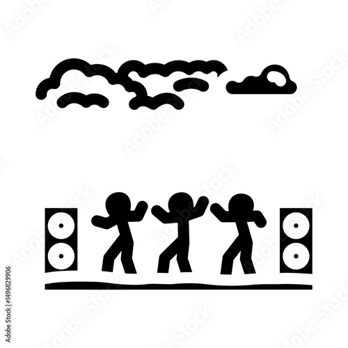 outdoor dance summer spend time glyph icon vector illustration