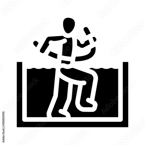 water aerobics summer spend time glyph icon vector illustration