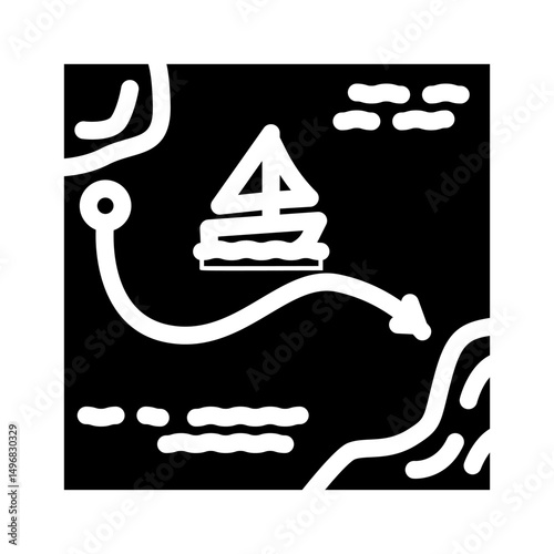 sailing trip summer spend time glyph icon vector illustration