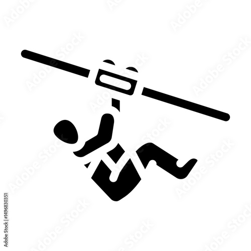 zip lining summer spend time glyph icon vector illustration