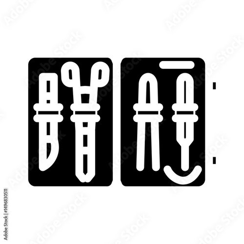 suture kit surgeon glyph icon vector illustration