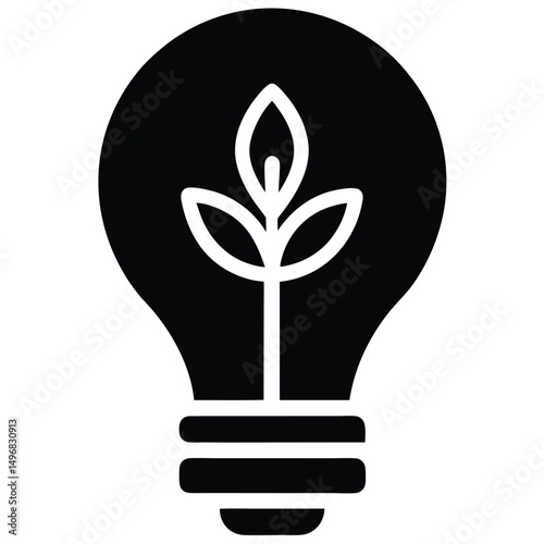 Eco-Friendly Innovation A Light Bulb Symbolizing Green Ideas and Sustainable Growth