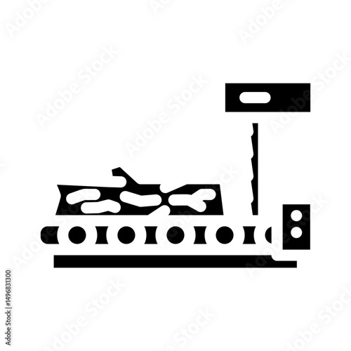 timber sawmill process glyph icon vector illustration