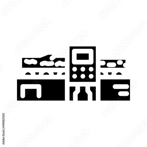 beam manufacturing wood frame house glyph icon vector illustration