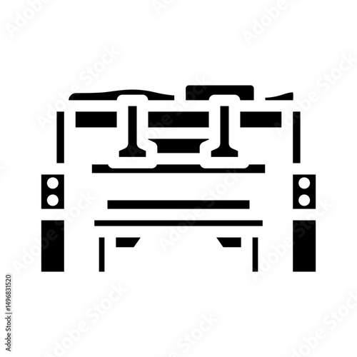 assembly line wood frame house glyph icon vector illustration